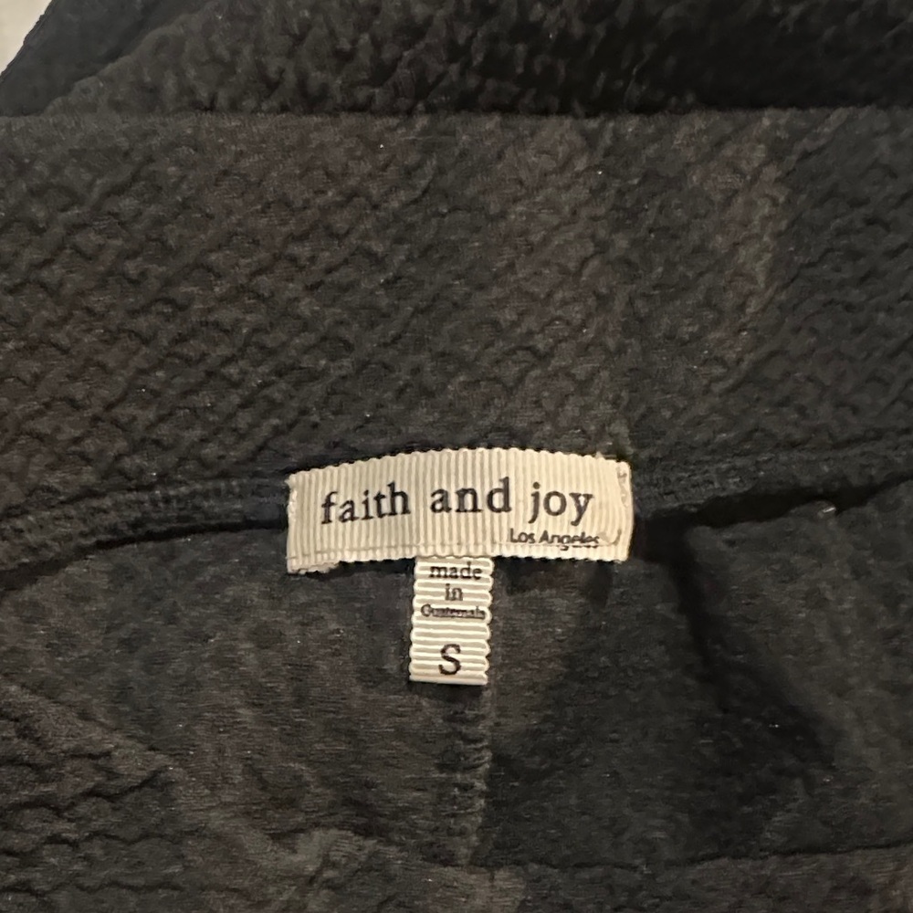 Faith and joy Elegant Black Skirt w mesh stripe bottom stretchy waist material - Picture 6 of 7